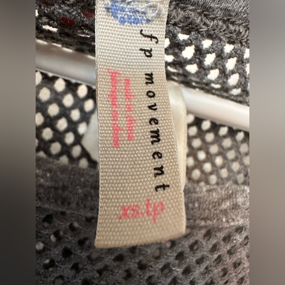 Free People Movement gray short sleeve partial mesh tee shirt - Picture 5 of 6